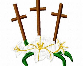 3 Crosses Embroidery Design - Instant Download