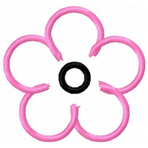 Flower Applique Patch Embroidery Design - Instant Download