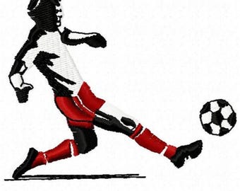 サッカー選手の機械刺繍デザイン - すぐにダウンロード