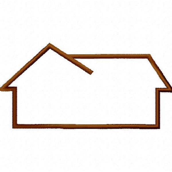 House Outline Machine Embroidery Design - Instant Download