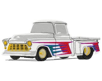 Truck Embroidery Design - Instant Download