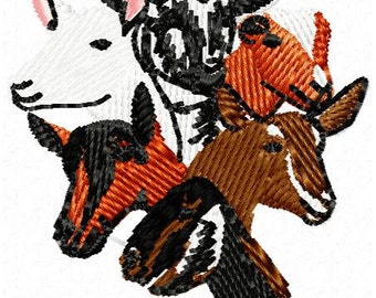 Goats Machine Embroidery Design - Instant Download