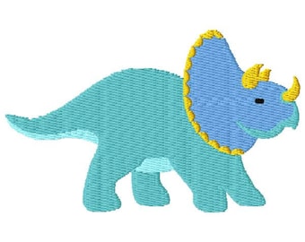 Triceratops Dinosaur Embroidery Design - Instant Download