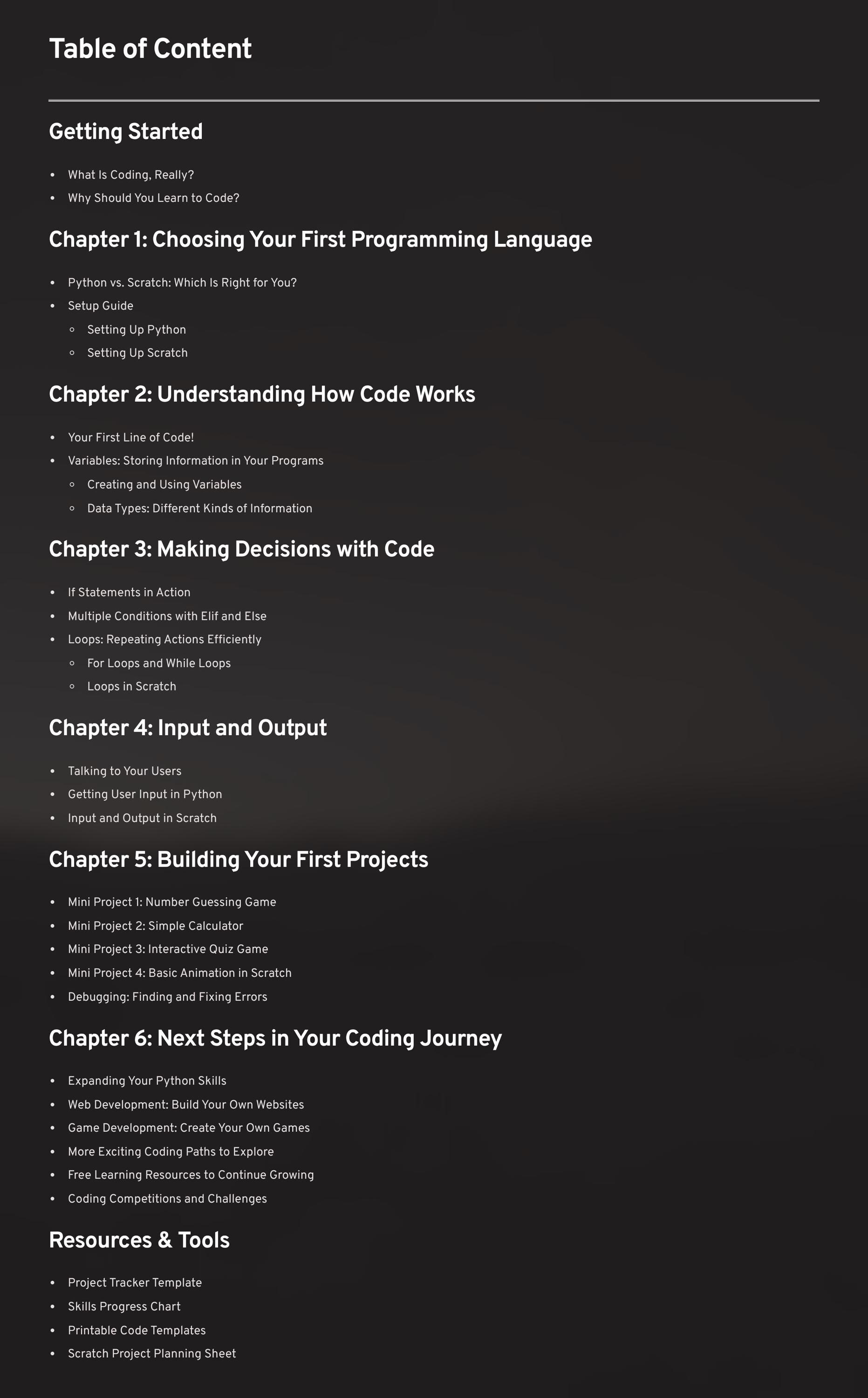 Coding for Beginners Guide – Fun Python & Scratch Projects (PDF Pattern ...