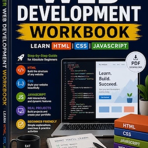 Beginner Web Development Workbook | Learn HTML CSS JavaScript (PDF Download)