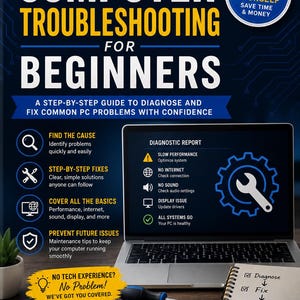 Felsökningsguide för nybörjardatorer | Åtgärda vanliga datorproblem (digital nedladdningsbar PDF)