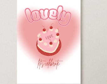 Tarjeta de San Valentín / Invitación de Galentine / Preciosa tarjeta rosa / Minimalista imprimible