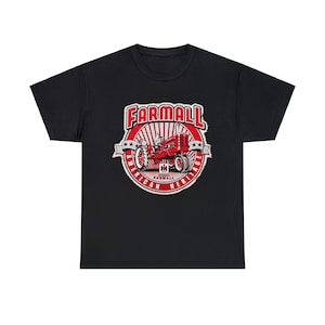 T-shirt in cotone pesante unisex per trattore vintage Farmall