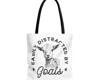 Easily distracted by Goats Tote Bag (AOP)