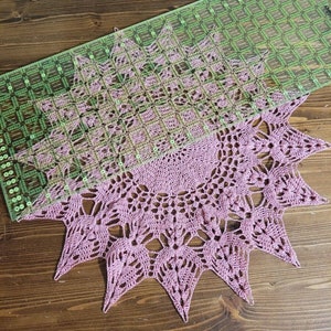 Hand Crochet Doily peach new