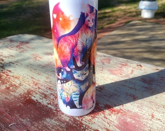 watercolor Large Group of Cats 20 ounce Stainless Steel Tumbler