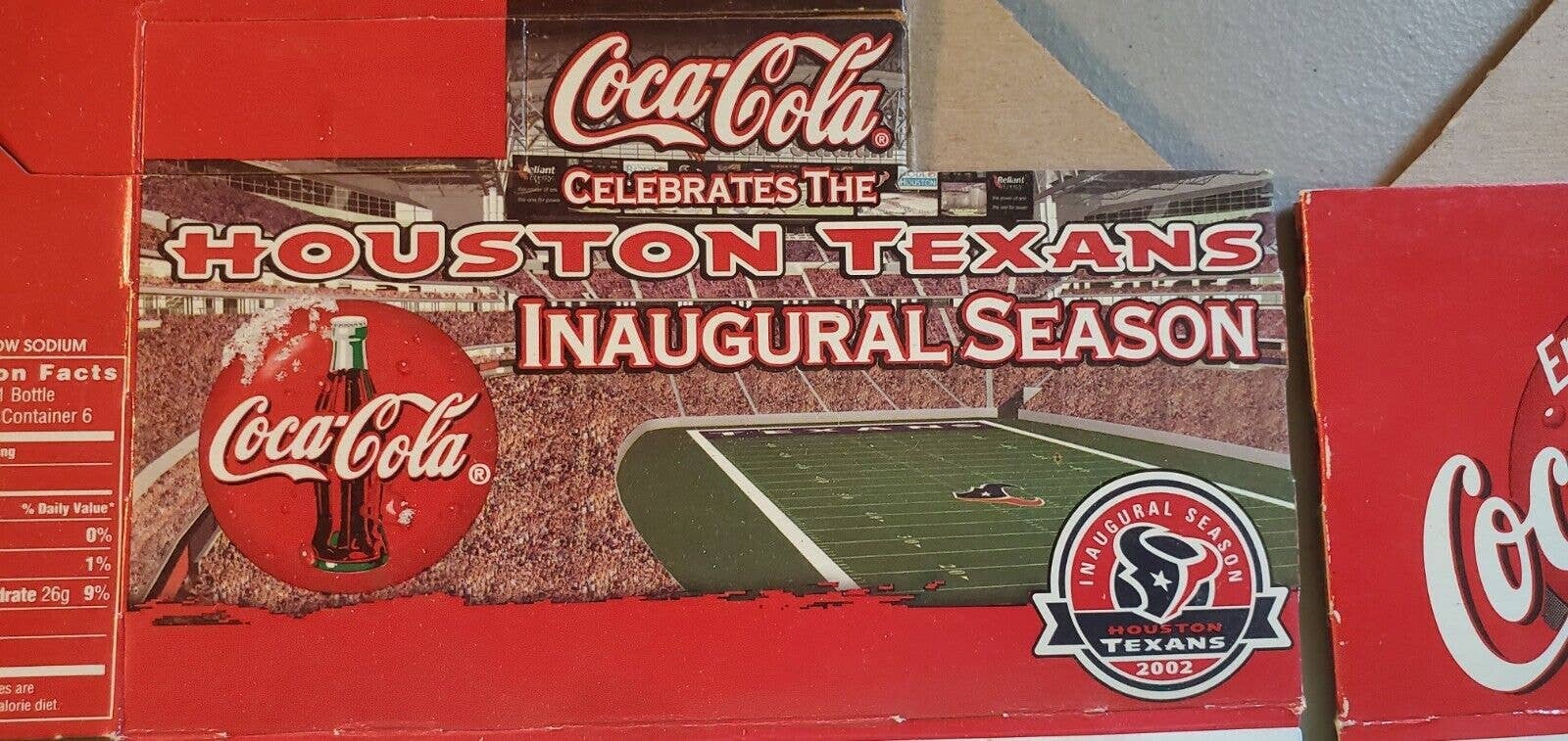 Coca Cola Cardboard Carton Houston Texans Inaugural Season Etsy