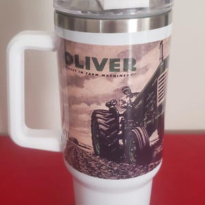 Oliver Super 88 Tractor Plowing 40 ounce Tumbler Stainless Steel