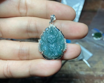 Jade Räv Hänge Halsband, Handskuret Jade Nio-Stjärtad Räv Hänge, Feng Shui Lyckoräv Smycken, Andlig Beskyddande Gåva