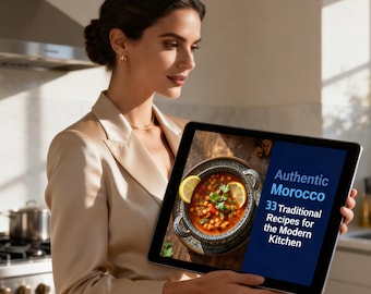 Authentic Moroccan Cookbook Digital 33 Traditional Recipes PDF |Moroccan Food Guide Tagine & Couscous Recipes | Instant Download Interactive