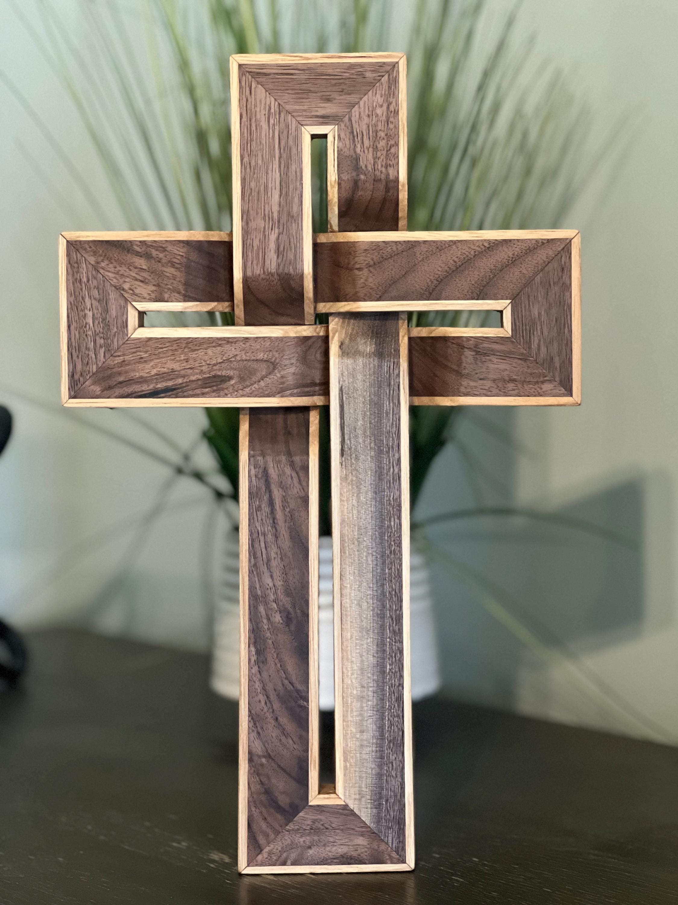 Woven Wood Cross Wall Decor – Handmade Christian Faith Art - Etsy
