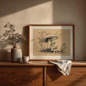Cottagecore girl wall art for bedroom — illustrative scene with a vintage touch that brings a sense of warmth and nostalgia.
