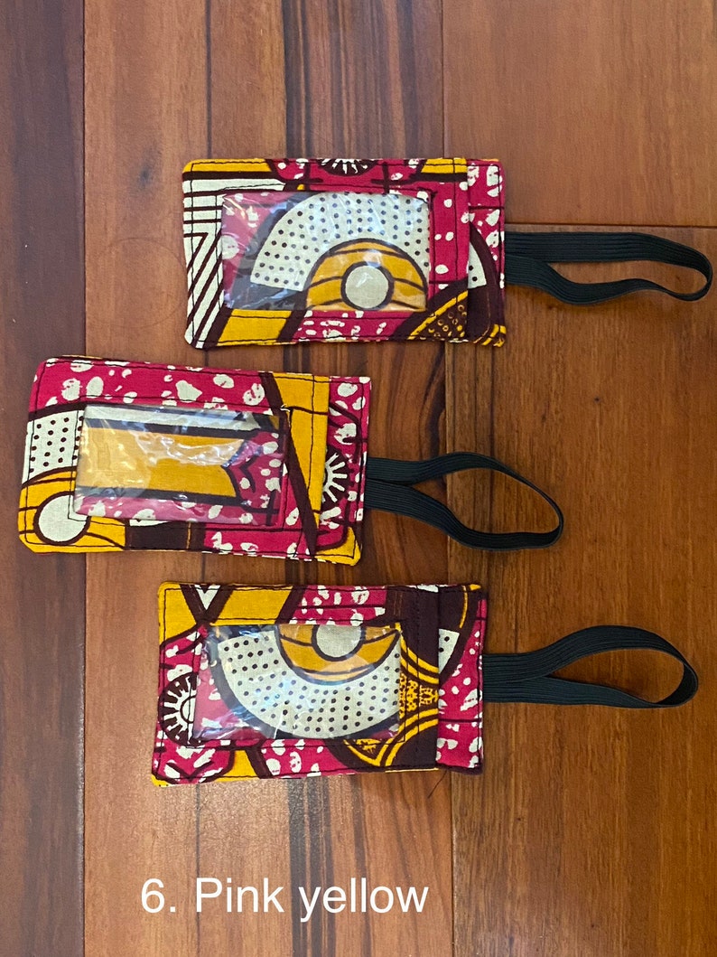African Wax Print Fabric Luggage Tags for Suitcase Backpack going away on holidays 6. pink yellow