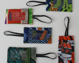 African Wax Print Fabric Luggage Tags for Suitcase Backpack going away on holidays