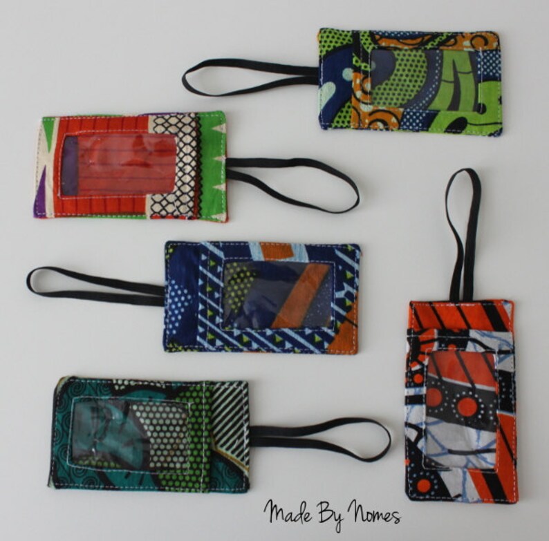African wax print luggage tags for bag identification. holidays, vacation