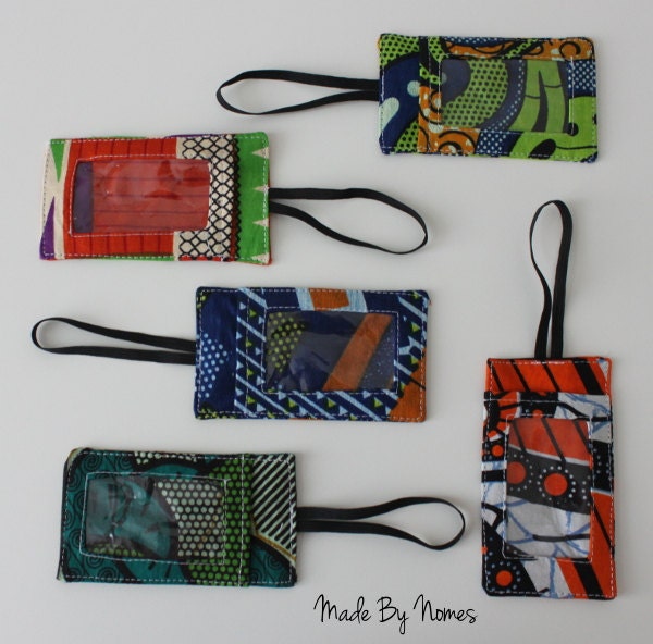 African Wax Print Fabric Luggage Tags 