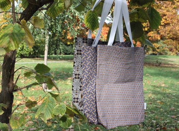 BLUE Shwe Shwe South African Cotton Fabric Book Bag Shopping Bag Fabric Tote Shweshwe Bag Traditional Xhosa Fabric Etsy UK
