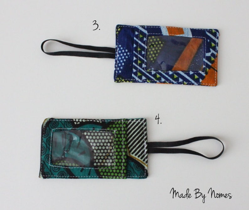 African Wax Print Fabric Luggage Tags for Suitcase Backpack going away on holidays 4. Green