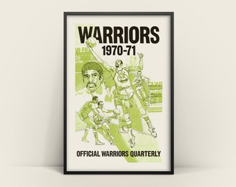 Green Golden State Warriors 1970-1971 Basketball Poster DIGITAL DOWNLOAD