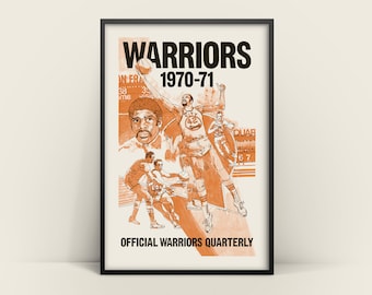 Orange Golden State Warriors 1970-1971 Basketball Poster DIGITAL DOWNLOAD
