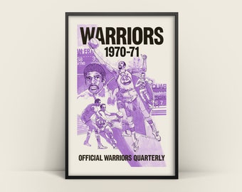 Violet Golden State Warriors 1970-1971 Basketball Poster DIGITAL DOWNLOAD