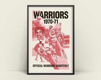 Red Golden State Warriors 1970-1971 Basketball Poster DIGITAL DOWNLOAD