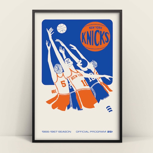 New York Knicks Vintage Pro Basketball Art Print / Poster Etsy