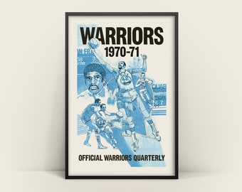 Blue Golden State Warriors 1970-1971 Basketball Poster DIGITAL DOWNLOAD