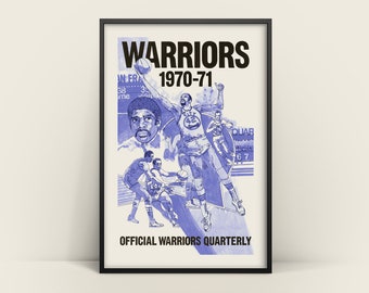 Indigo Golden State Warriors 1970-1971 Basketball Poster DIGITAL DOWNLOAD