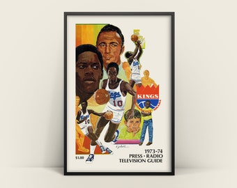 1973-1974 Kansas City Omaha Kings Basketball Poster DIGITAL DOWNLOAD