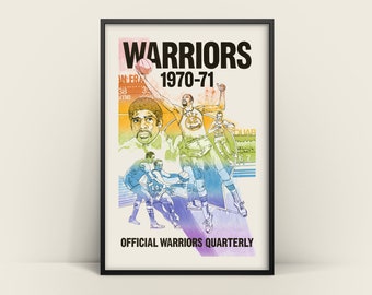 Rainbow Golden State Warriors 1970-1971 Basketball Poster DIGITAL DOWNLOAD