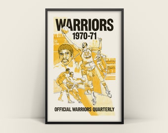 Yellow Golden State Warriors 1970-1971 Basketball Poster DIGITAL DOWNLOAD