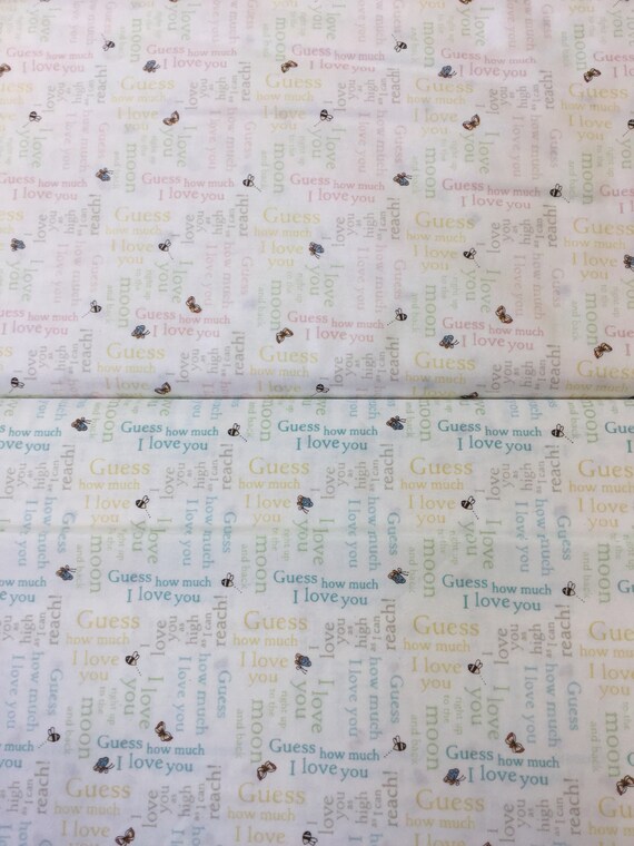 Guess How Much I Love You Y25 Craft Fabric In 2 Colours By Etsy
