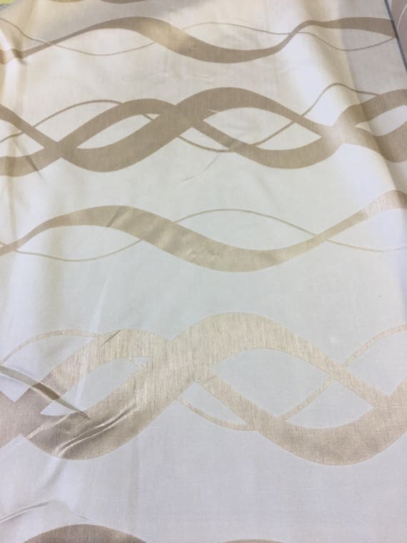 Smd Designer Woven Curtain Fabric In Cream And Beige Swirls By Etsy