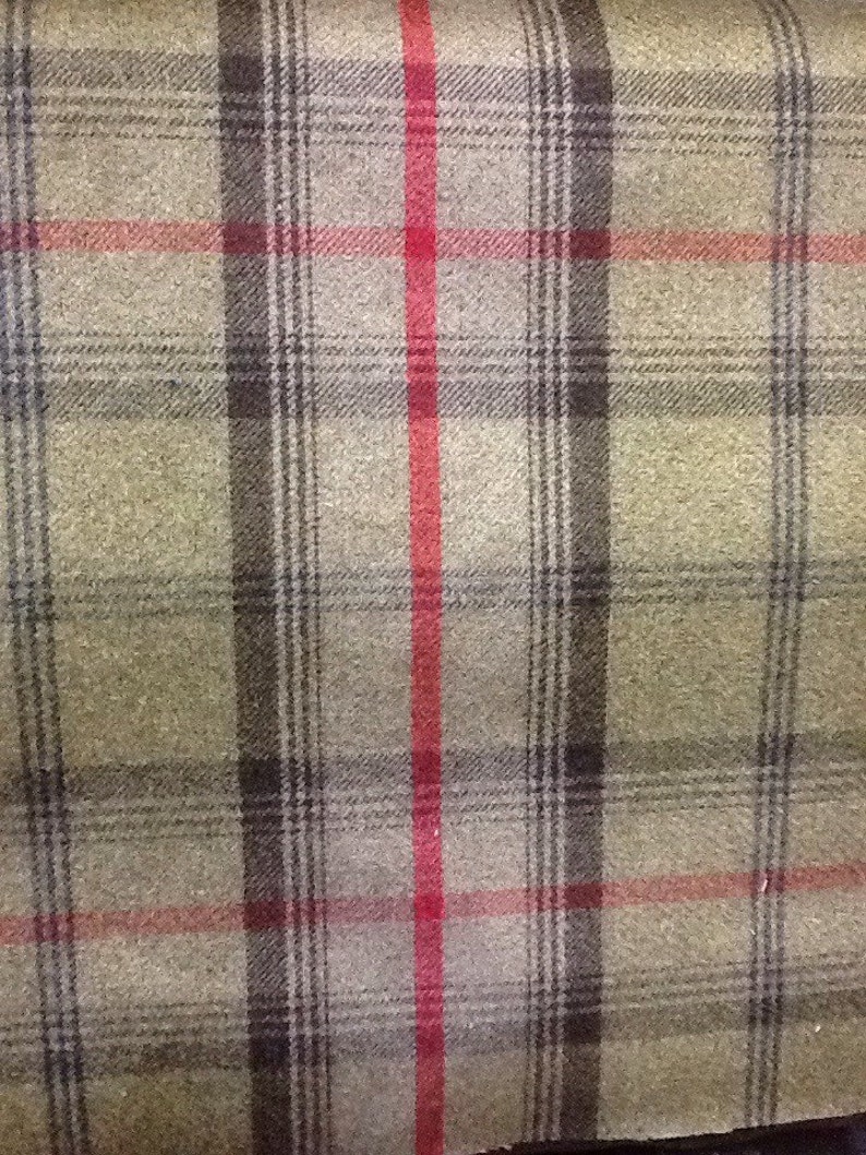 Balmoral tartan wool effect fabric in cranberry heather Etsy