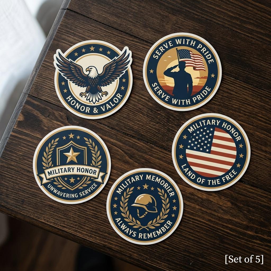 Military Honor Sticker Set – Patriotic Eagle, Soldier, Flag Designs - Etsy