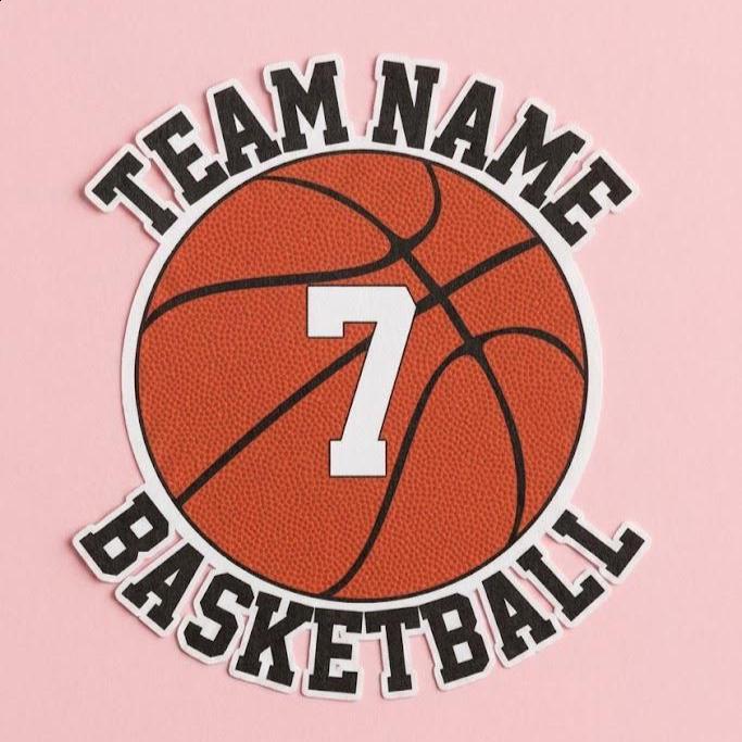 Custom Basketball Team Name Sticker, Personalized Number Decal, Water ...