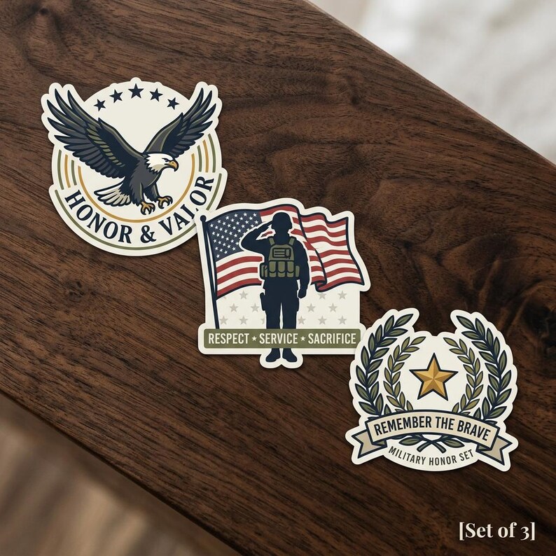 Military Honor Sticker Set – Eagle, Flag, Soldier, Wreath Designs - Etsy