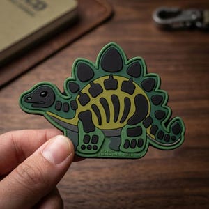 Stegosaurus Skeleton PVC Patch – Dinosaur Fossil Emblem for Tactical Gear, Backpacks, Hats