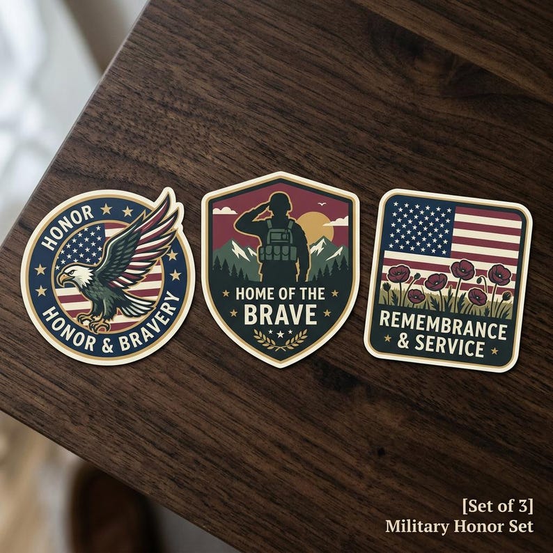 Military Honor Sticker Set – Patriotic Eagle, Soldier, Flag Designs - Etsy