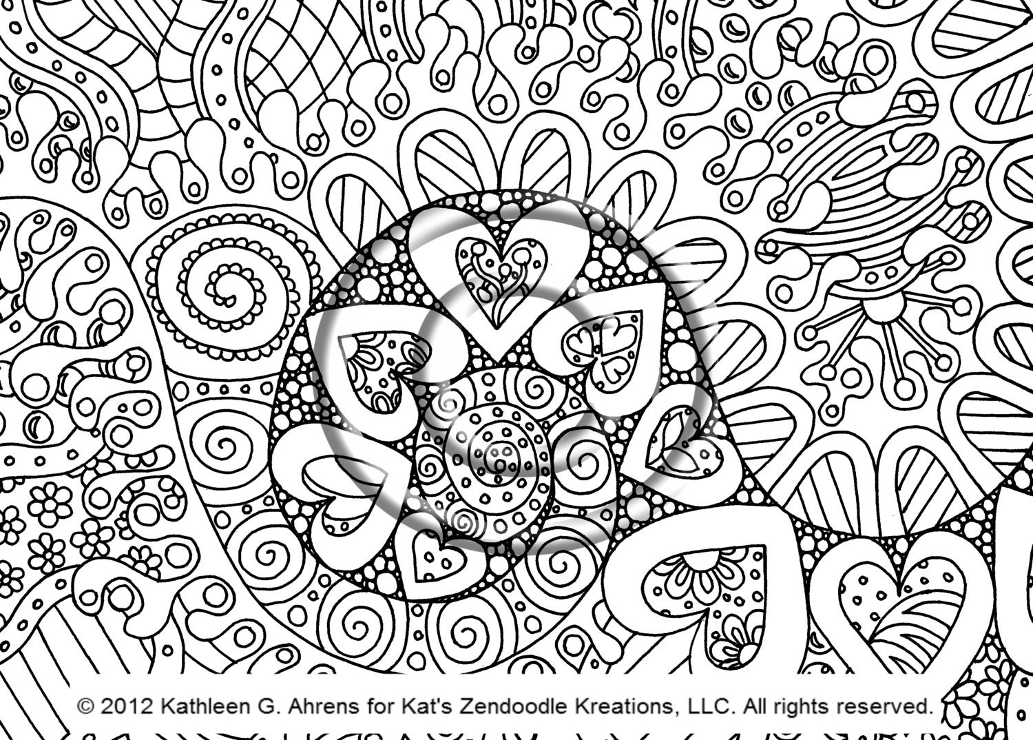 Instant PDF Digital Download Coloring Page Hand Drawn Etsy
