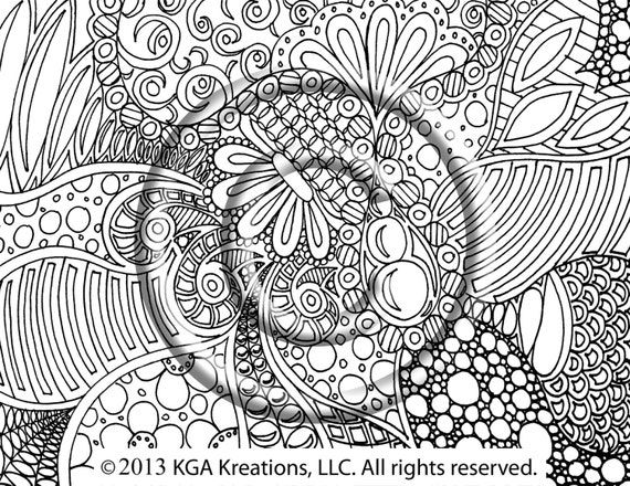 Instant PDF Digital Download Coloring Page Hand Drawn | Etsy
