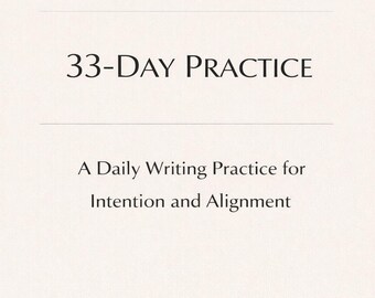 May include: Cream-colored graphic with the text "THE 369 METHOD" and "33-DAY PRACTICE." Below, it reads "A Daily Writing Practice for Intention and Alignment." The bottom of the graphic says "Intentional Seeking™."