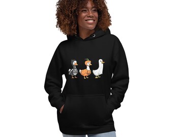 Felpa unisex con stampa di anatre spettrali per Halloween