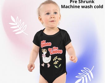 Silly Goose On The Loose Baby Bodysuit, Funny Graphic Outfit